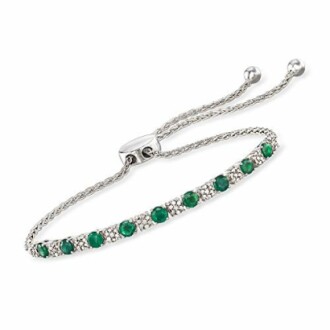 Ross-Simons Emerald and Diamond Bolo Bracelet